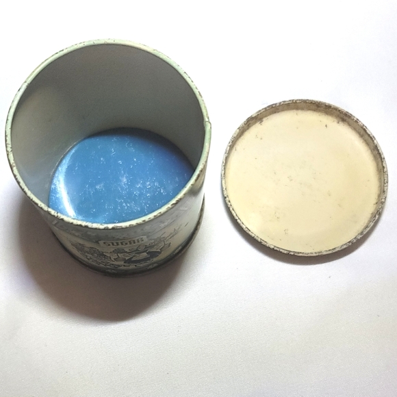 Vintage Wolverine Dollhouse Blue and Cream Sugar Tin - Picture 12 of 13